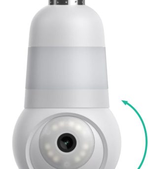 Light-bulb style security camera with panoramic view and night vision