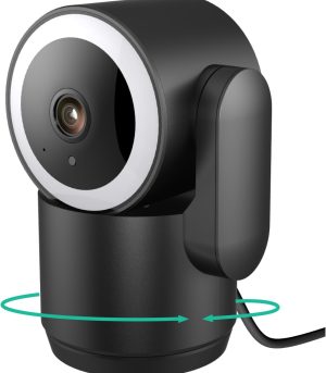 Panoramic pet camera with tracking, alerts, spotlight, and siren