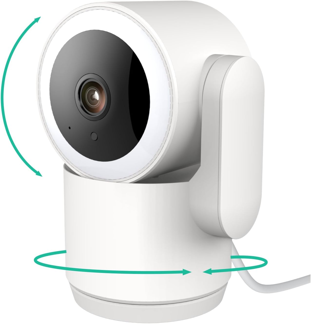 Panoramic pet camera with auto-tracking, siren, and spotlight
