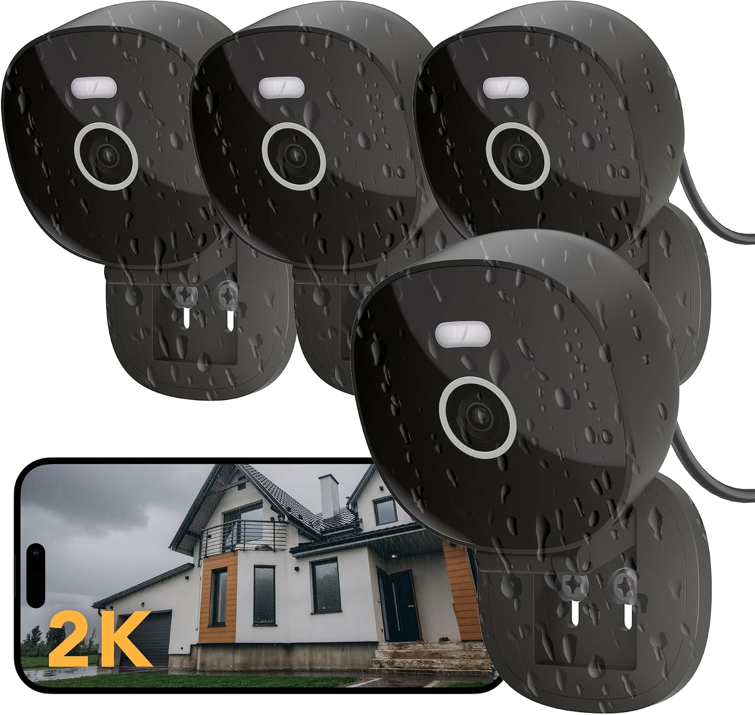 Outdoor waterproof pet camera with audio-visual alerts and recording