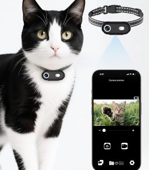 Dedicated pet collar camera with remote mobile viewing