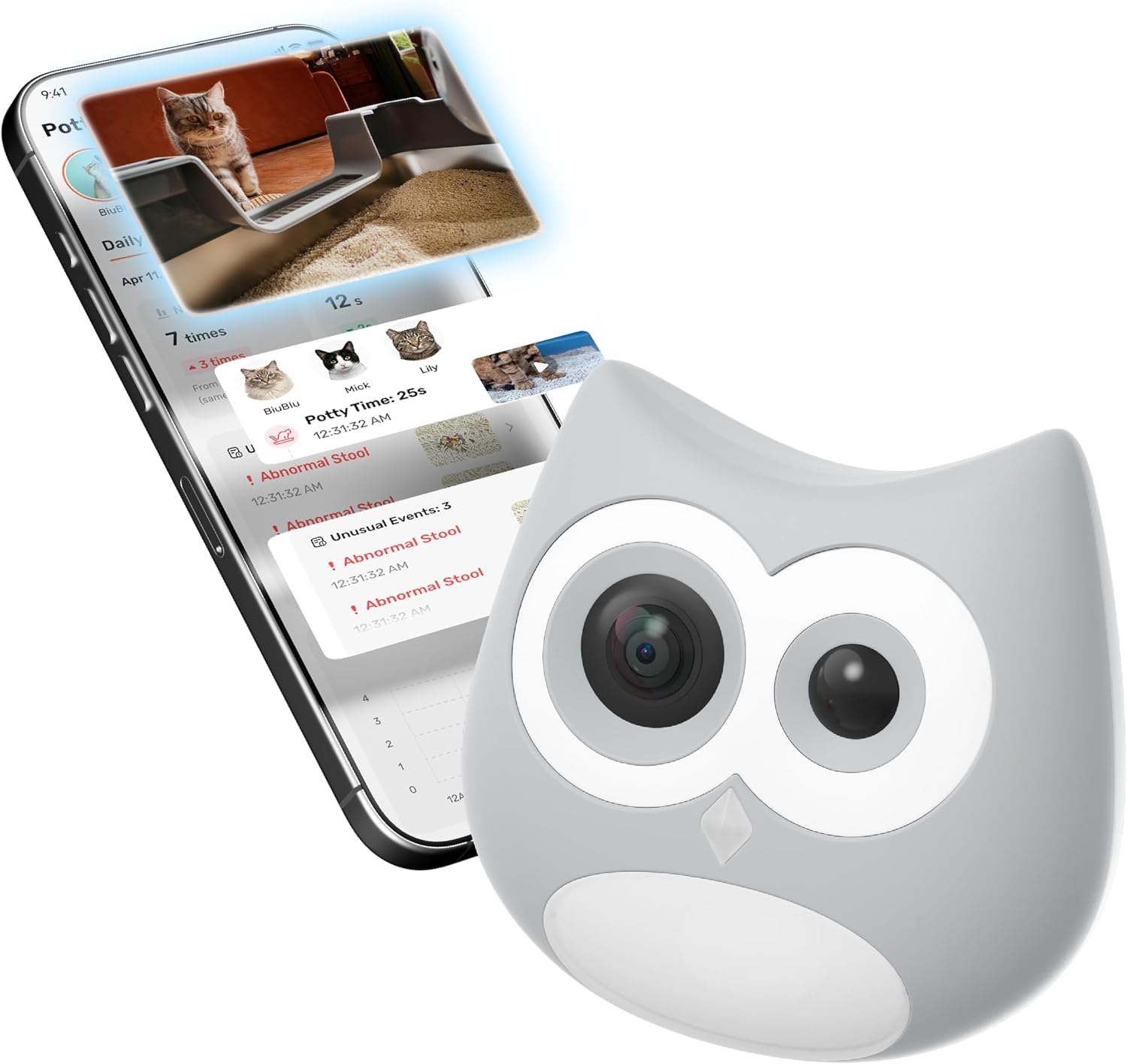 Smart litter box camera with AI health monitoring and recognition