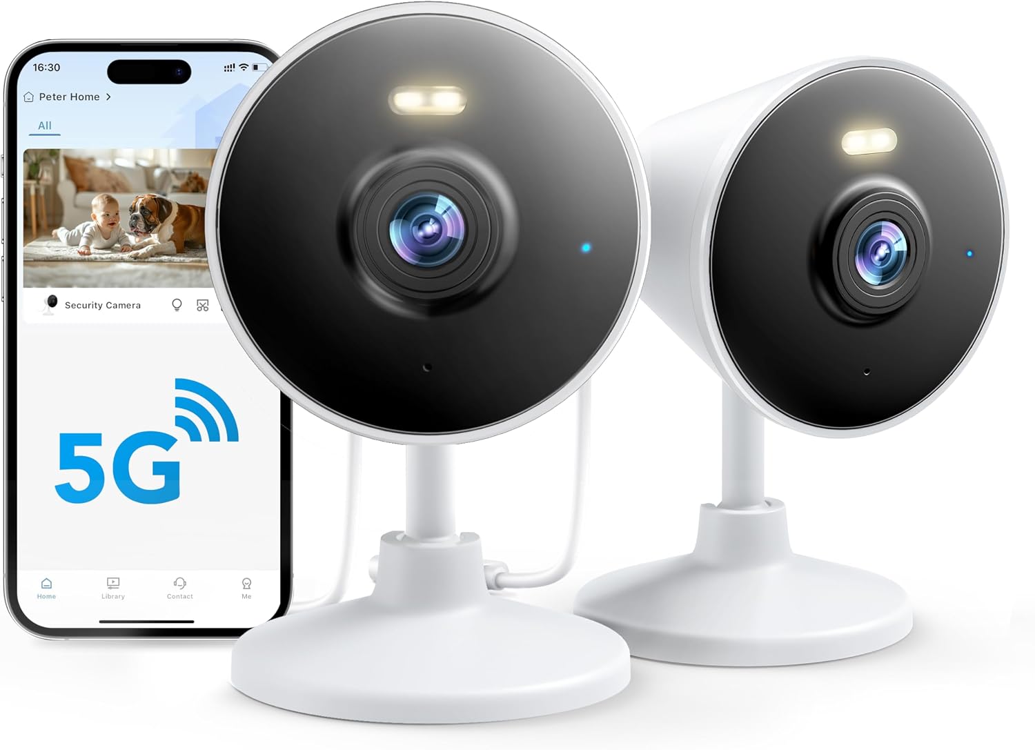 Dual-band WiFi pet monitor with full-color night vision and two-way audio